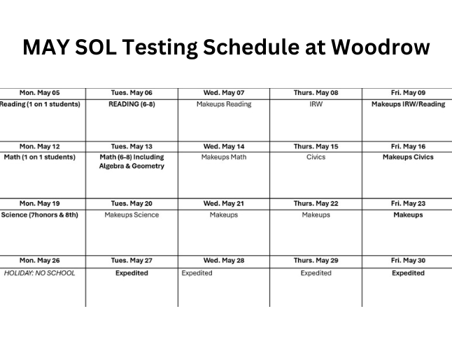  SOL Test Schedule 